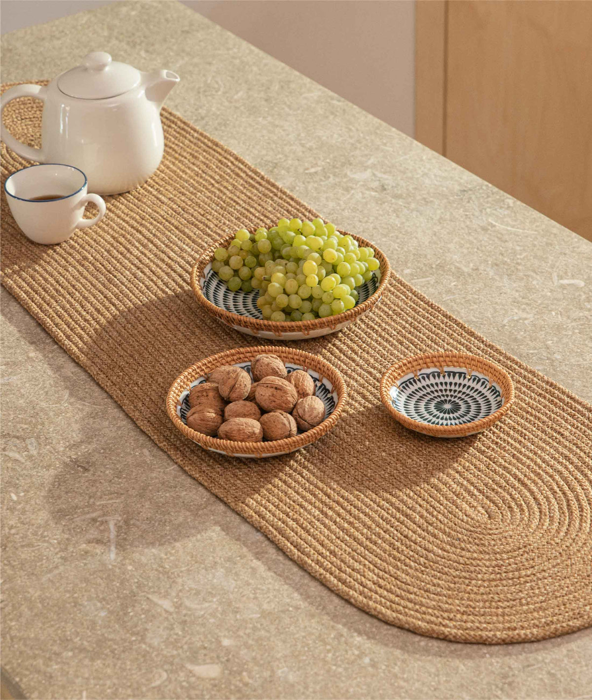 Cesta Amerikan Servis Natural Jüt Düz Runner 37x136 9029
