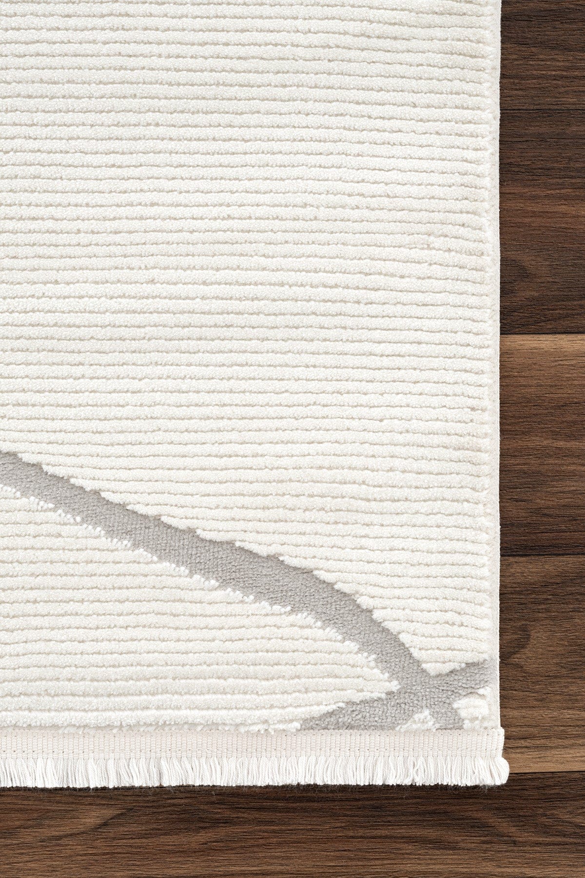Farahan Krem Gri Geometrik Desenli Halı A0858A