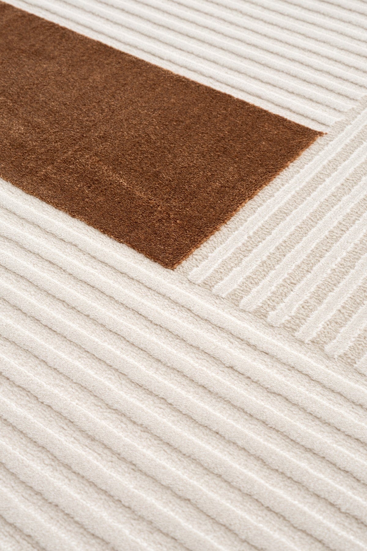 Farahan Krem Tarçın Geometrik Desenli Halı A0859A