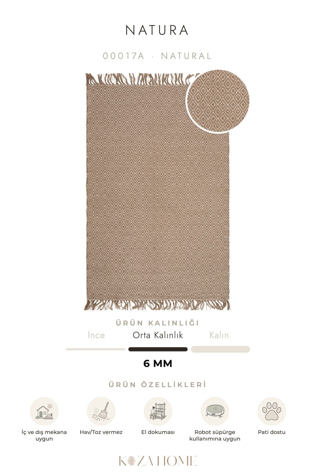 Natura Natural Jüt Halı 00017A