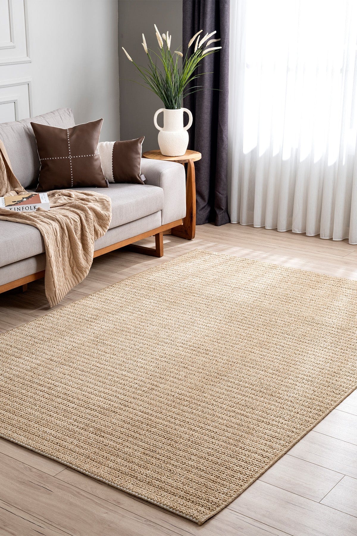 Retro Plain Natural Düz Dokuma Halı A3190A