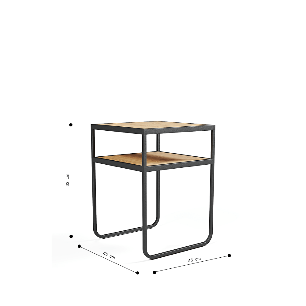 Jax Yan Sehpa Metal/Ahşap