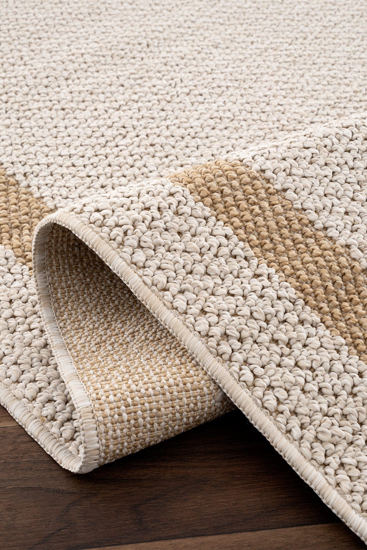 Retro Plain Krem Natural Bordürlü Halı A3234A