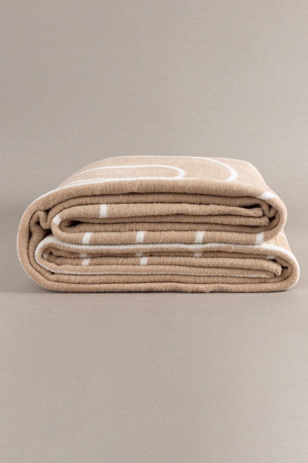 Twin Battaniye Soft Pamuklu Çift Kişilik Battaniye Kahve Krem 200 x 220 5028A
